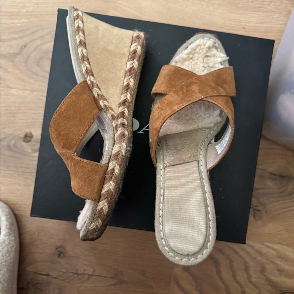 Women's Tan Suede Espadrille Sandals